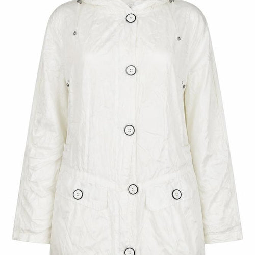 Brandtex Women White UK 12 Hooded Parka Jacket Lightweight