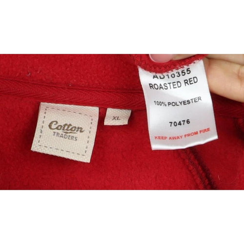 Cotton Traders Men's Red XL Fleece Full Zip Jacket Zipped Pockets