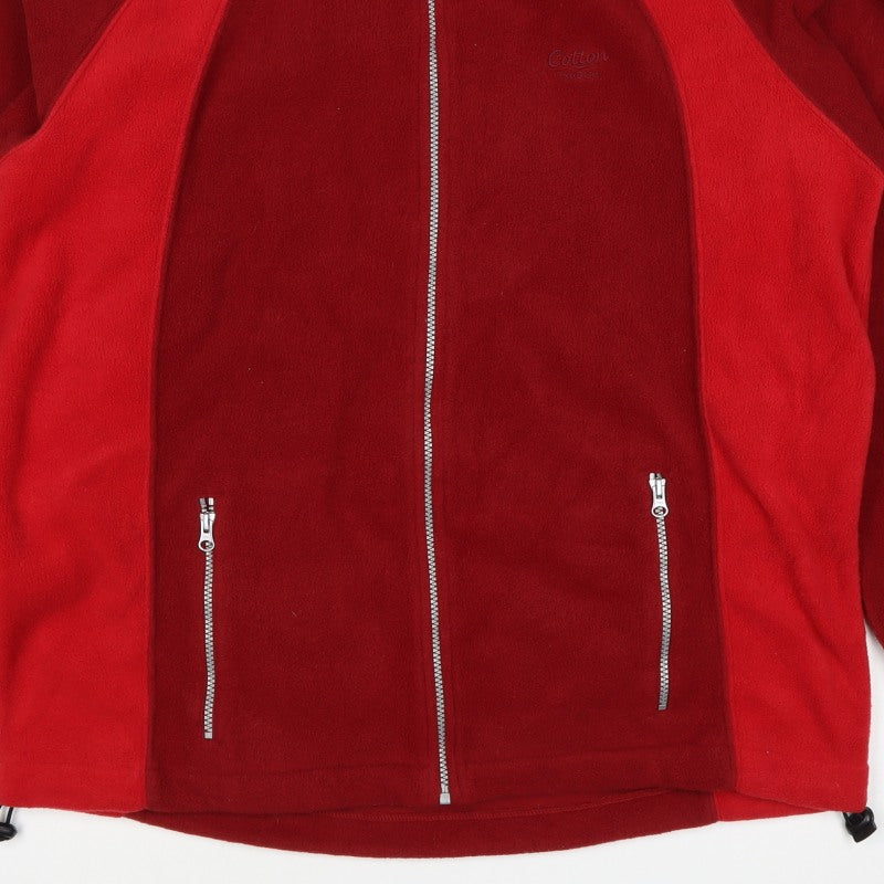 Cotton Traders Men's Red XL Fleece Full Zip Jacket Zipped Pockets