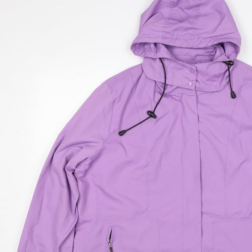 Damart Women’s Purple UK 18 Hooded Rain Jacket Zip Pockets