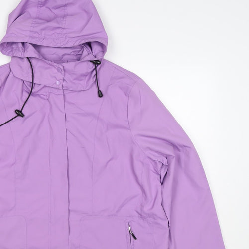 Damart Women’s Purple UK 18 Hooded Rain Jacket Zip Pockets