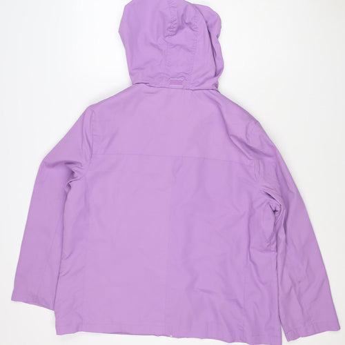 Damart Women’s Purple UK 18 Hooded Rain Jacket Zip Pockets