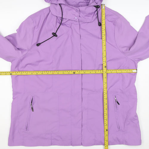 Damart Women’s Purple UK 18 Hooded Rain Jacket Zip Pockets