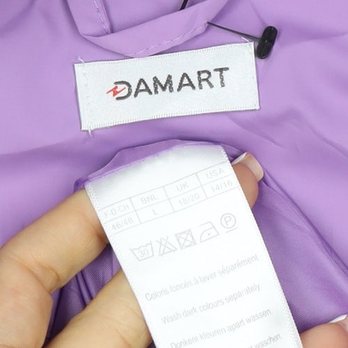 Damart Women’s Purple UK 18 Hooded Rain Jacket Zip Pockets
