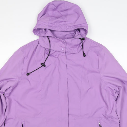 Damart Women’s Purple UK 18 Hooded Rain Jacket Zip Pockets