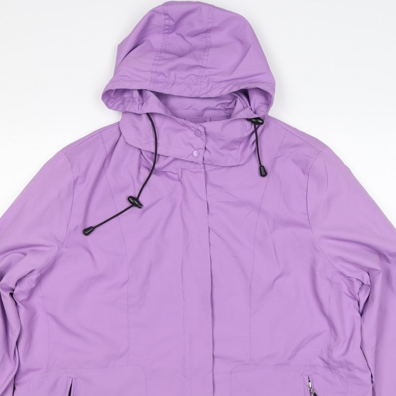 Damart Women’s Purple UK 18 Hooded Rain Jacket Zip Pockets