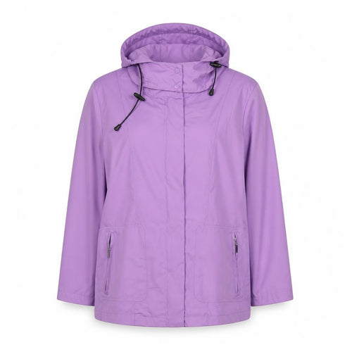 Damart Women’s Purple UK 18 Hooded Rain Jacket Zip Pockets