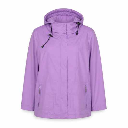 Damart Women’s Purple UK 18 Hooded Rain Jacket Zip Pockets