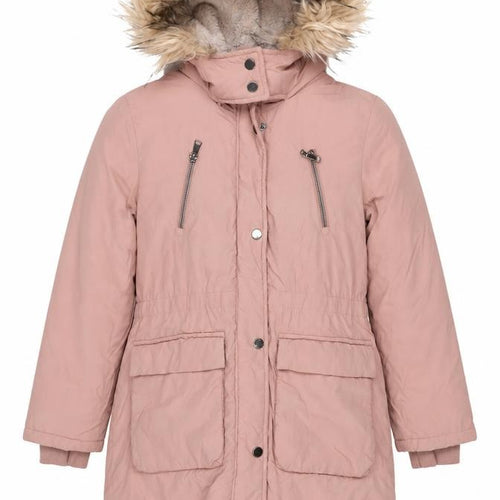 Next Girls Pink 9 Years Faux Fur Hooded Padded Parka Coat
