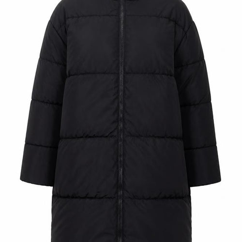ASOS DESIGN Women’s Black S Puffer Jacket Long Quilted Logo