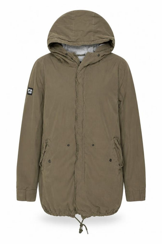 Superdry Women’s Khaki Size S Hooded Parka Jacket Lightweight