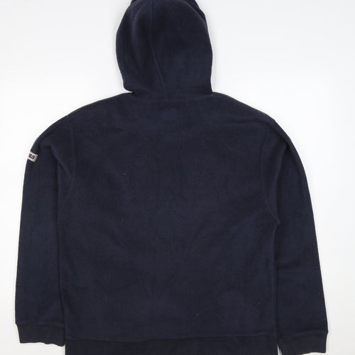 GAP Mens Blue M Fleece Pullover Hoodie Logo Pocket