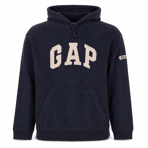 GAP Mens Blue M Fleece Pullover Hoodie Logo Pocket