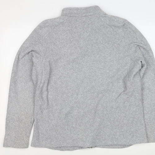 Quechua Men Grey 2XL Fleece Full Zip Hiking Jacket