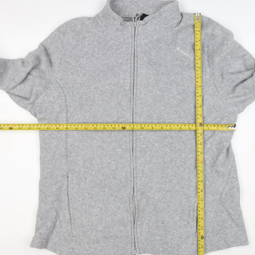Quechua Men Grey 2XL Fleece Full Zip Hiking Jacket