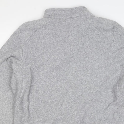 Quechua Men Grey 2XL Fleece Full Zip Hiking Jacket