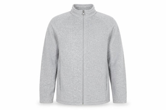Quechua Men Grey 2XL Fleece Full Zip Hiking Jacket