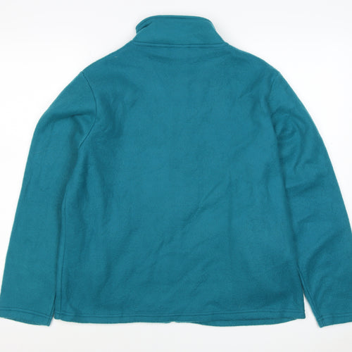 Anne de Lançay Women’s Blue S Floral Embroidered Full Zip Fleece Jacket