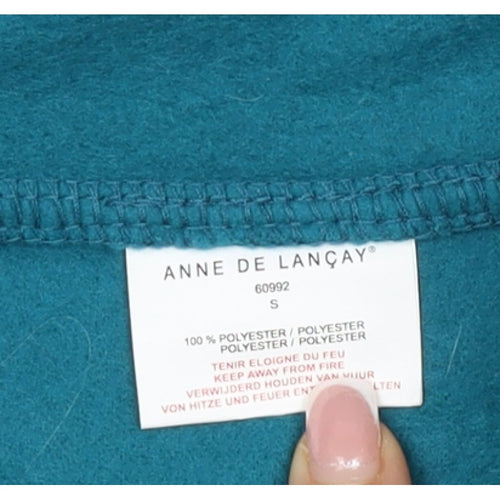 Anne de Lançay Women’s Blue S Floral Embroidered Full Zip Fleece Jacket