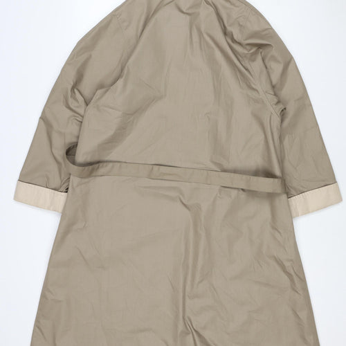 Amethyste Women's Beige Size 14 Belted Long Trench Coat Cotton Blend