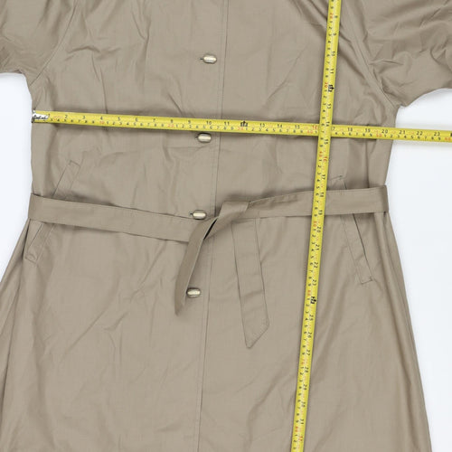 Amethyste Women's Beige Size 14 Belted Long Trench Coat Cotton Blend