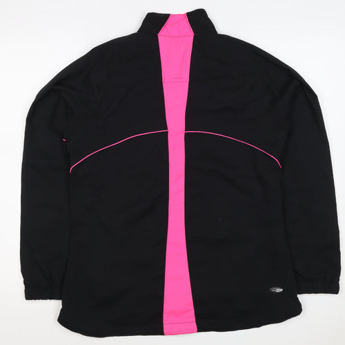 ASICS Women’s Black Pink L Windbreaker Running Jacket Full Zip
