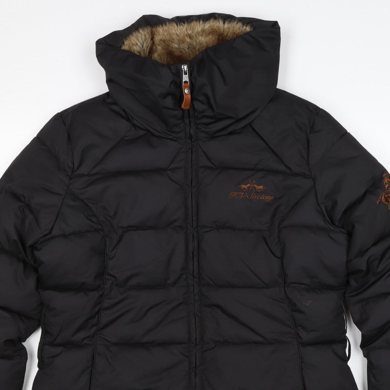 HV Polo Society Women’s Black XL Hooded Fur Trim Puffer Jacket