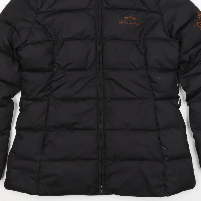 HV Polo Society Women’s Black XL Hooded Fur Trim Puffer Jacket