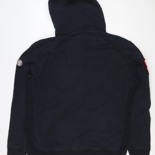 Superdry Men’s Blue 2XL Full Zip Hoodie Sports Logo Fleece