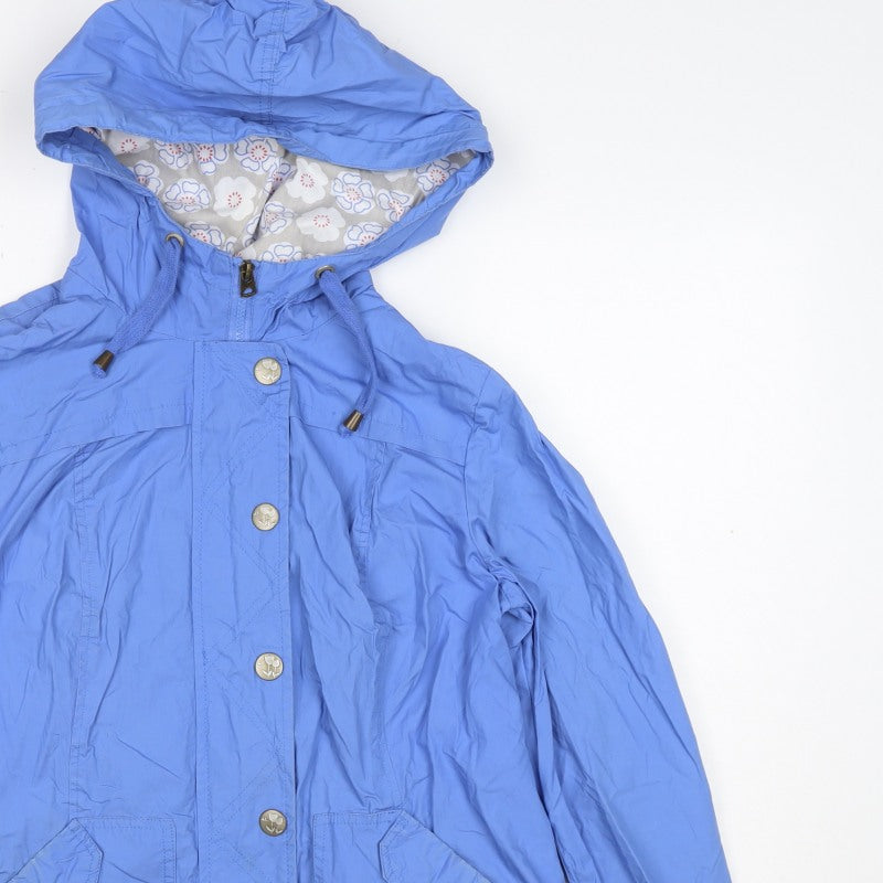 Mantaray Women’s Blue UK 12 Hooded Anorak Jacket Floral Lined