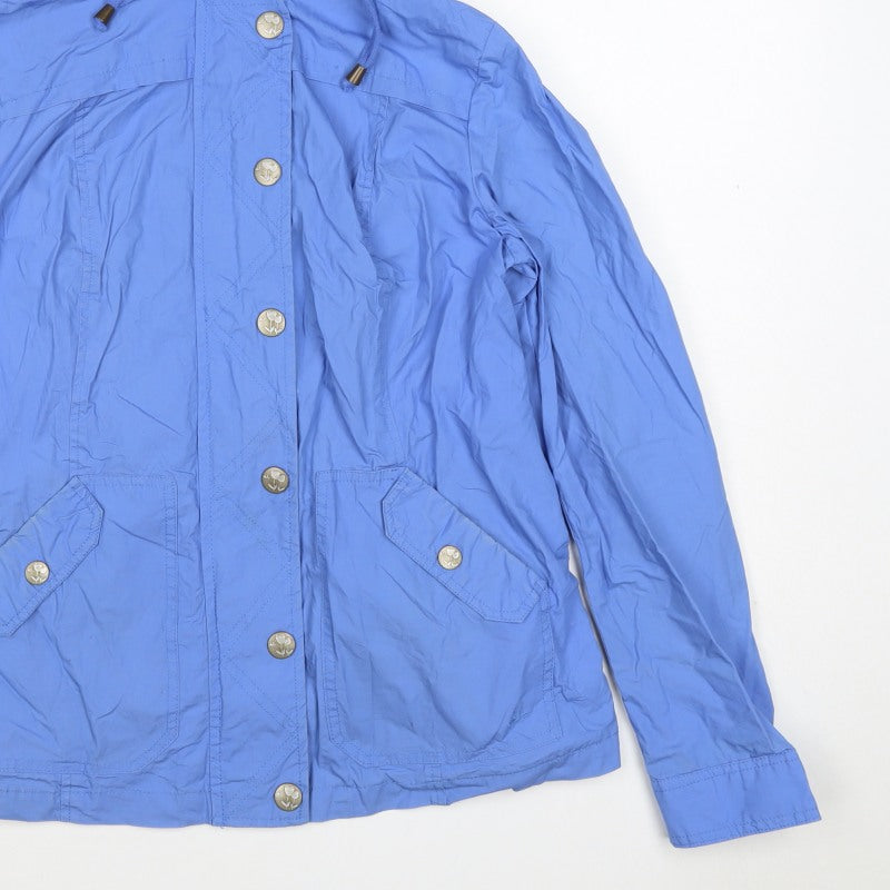 Mantaray Women’s Blue UK 12 Hooded Anorak Jacket Floral Lined