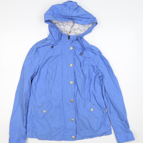 Mantaray Women’s Blue UK 12 Hooded Anorak Jacket Floral Lined
