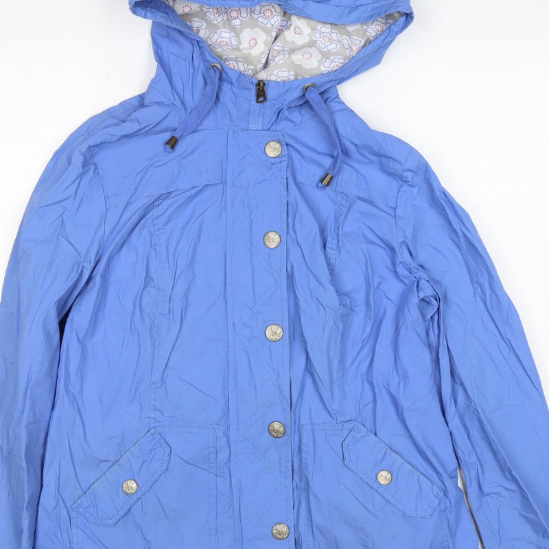 Mantaray Women’s Blue UK 12 Hooded Anorak Jacket Floral Lined
