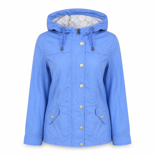 Mantaray Women’s Blue UK 12 Hooded Anorak Jacket Floral Lined