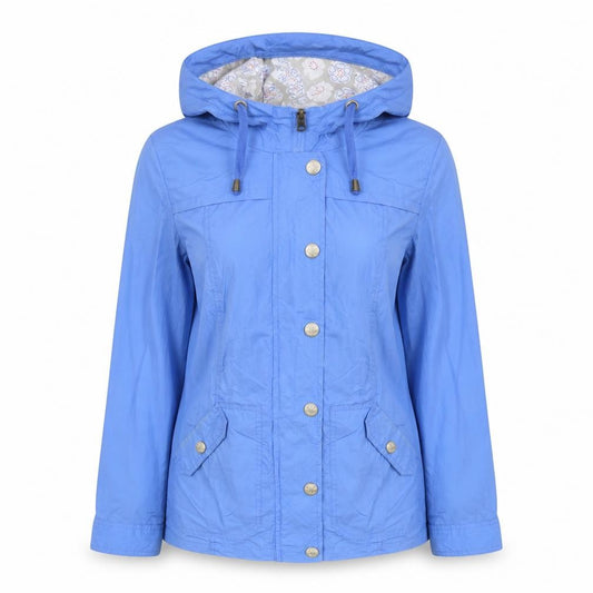 Mantaray Women’s Blue UK 12 Hooded Anorak Jacket Floral Lined