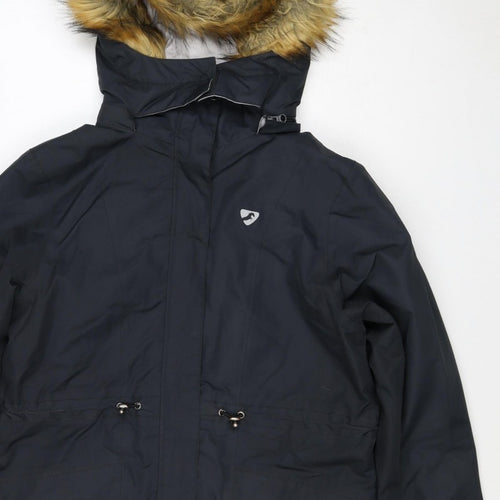 Aubrion Women's Blue UK 14 Long Parka Faux Fur Hooded Coat