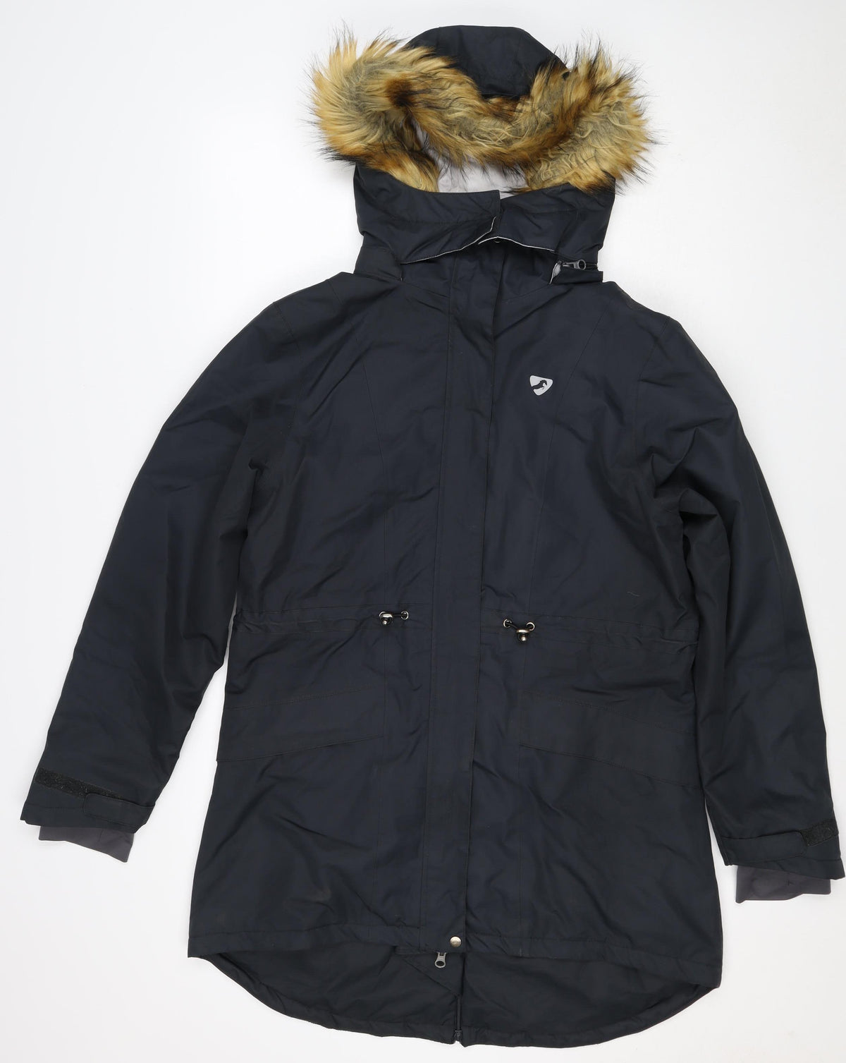 Aubrion Women's Blue UK 14 Long Parka Faux Fur Hooded Coat
