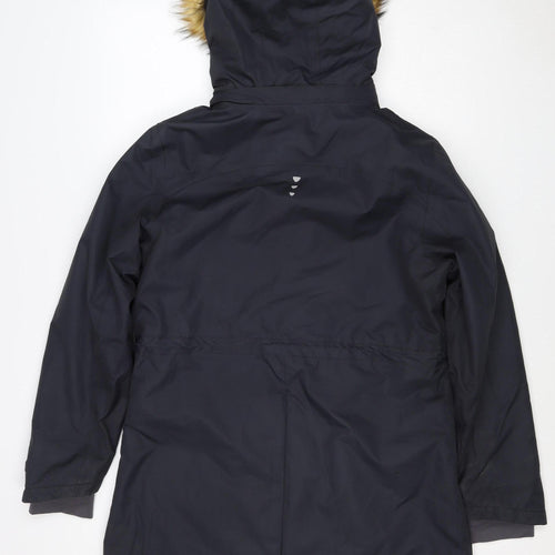 Aubrion Women's Blue UK 14 Long Parka Faux Fur Hooded Coat