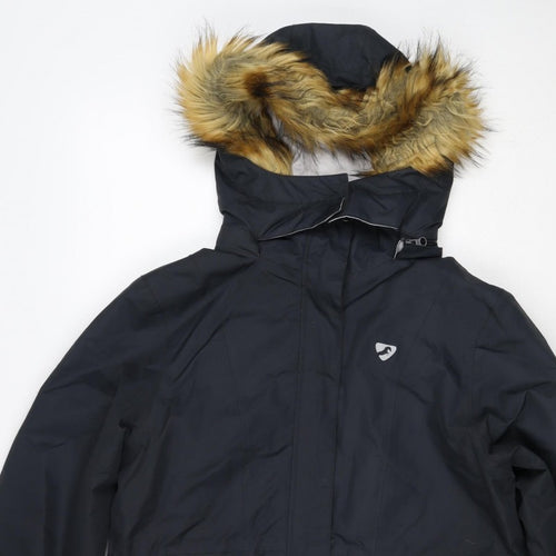 Aubrion Women's Blue UK 14 Long Parka Faux Fur Hooded Coat