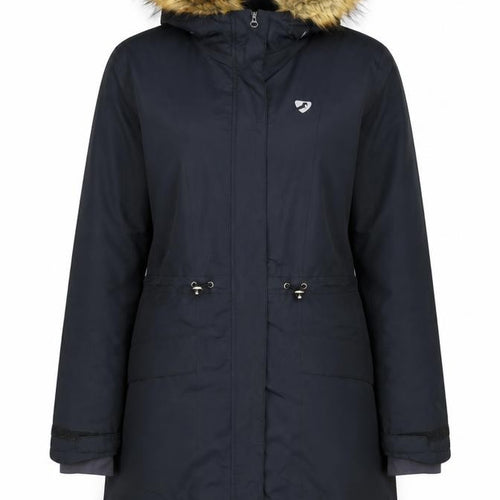 Aubrion Women's Blue UK 14 Long Parka Faux Fur Hooded Coat