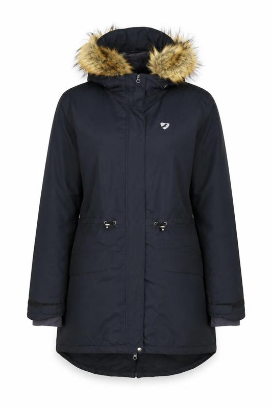 Aubrion Women's Blue UK 14 Long Parka Faux Fur Hooded Coat