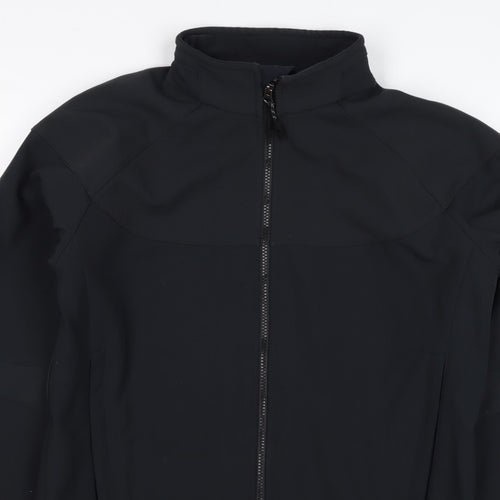 HiMountain Men's Black M Softshell Windproof Full Zip Hiking Jacket