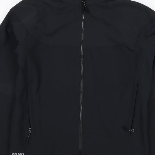 HiMountain Men's Black M Softshell Windproof Full Zip Hiking Jacket