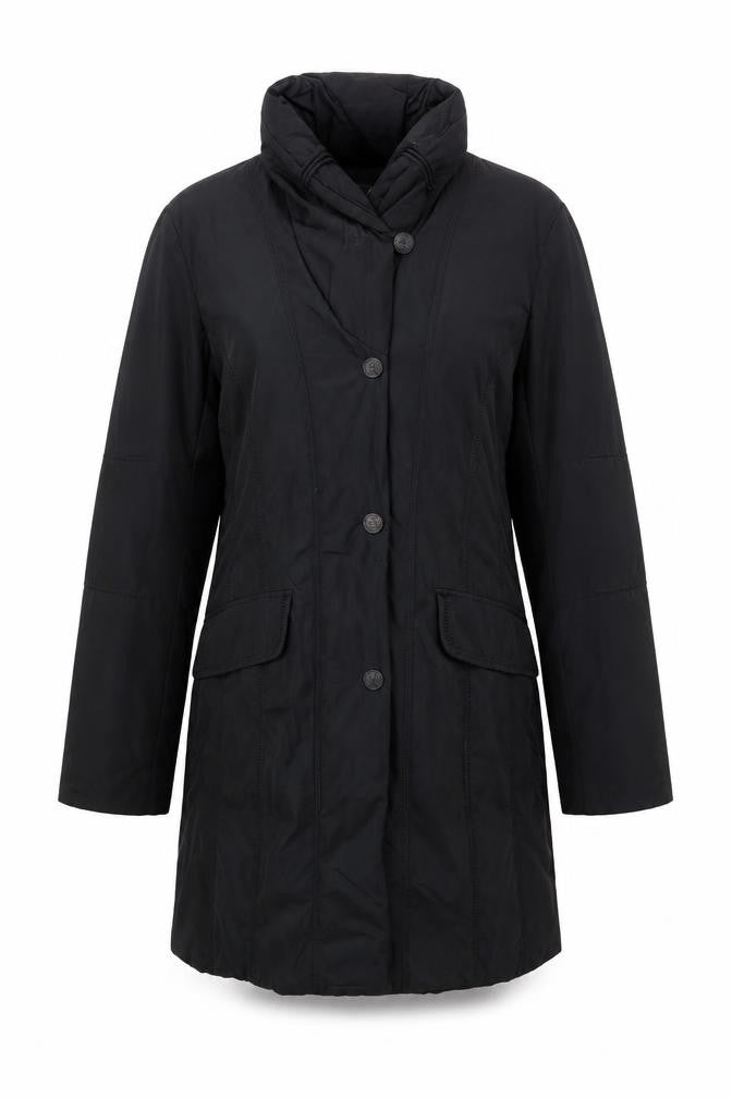 Gerry Weber Women’s Black UK 12 Hooded Padded Button Coat