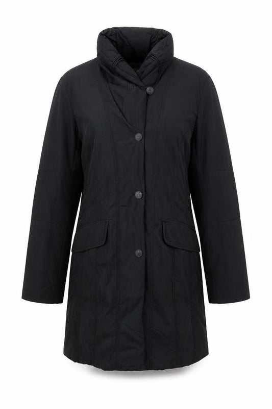 Gerry Weber Women’s Black UK 12 Hooded Padded Button Coat