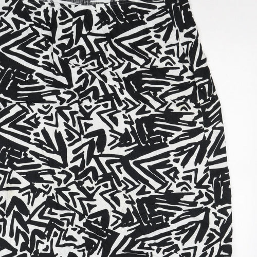 Papaya Women Black White Geometric Long Straight Pencil Skirt UK 20