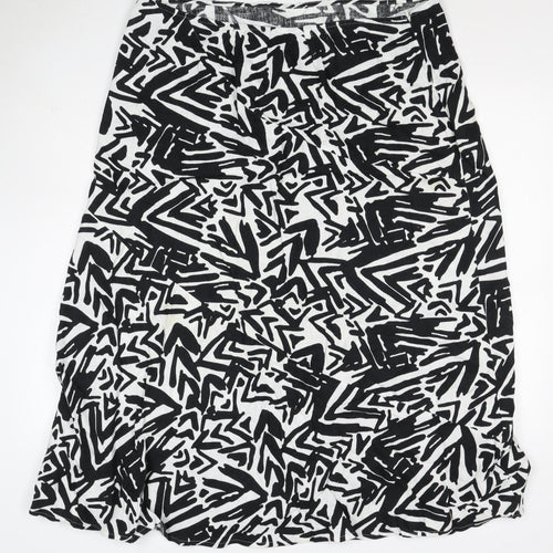 Papaya Women Black White Geometric Long Straight Pencil Skirt UK 20