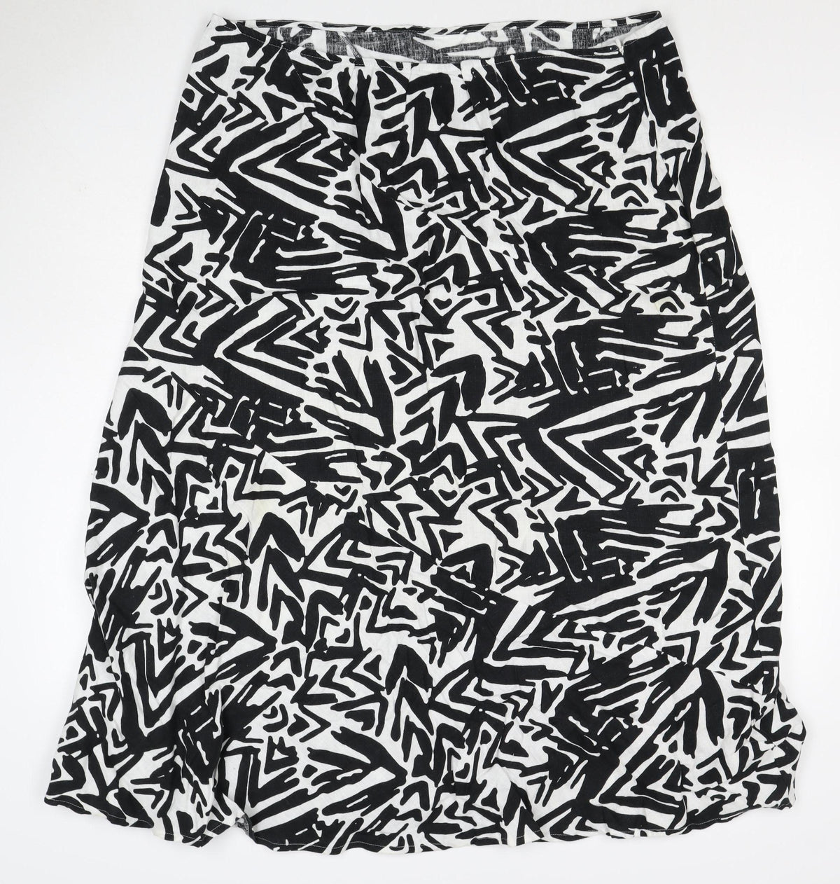 Papaya Women Black White Geometric Long Straight Pencil Skirt UK 20