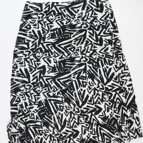 Papaya Women Black White Geometric Long Straight Pencil Skirt UK 20