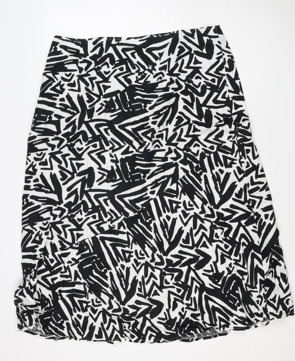 Papaya Women Black White Geometric Long Straight Pencil Skirt UK 20